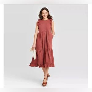 Universal Thread Ruffle Sleeve Midi Dress